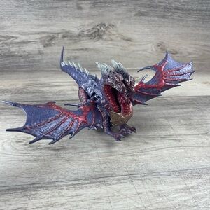 Vintage DragonHeart Medusa Dragon Purple Gold Figure Kenner 1996 2 Head